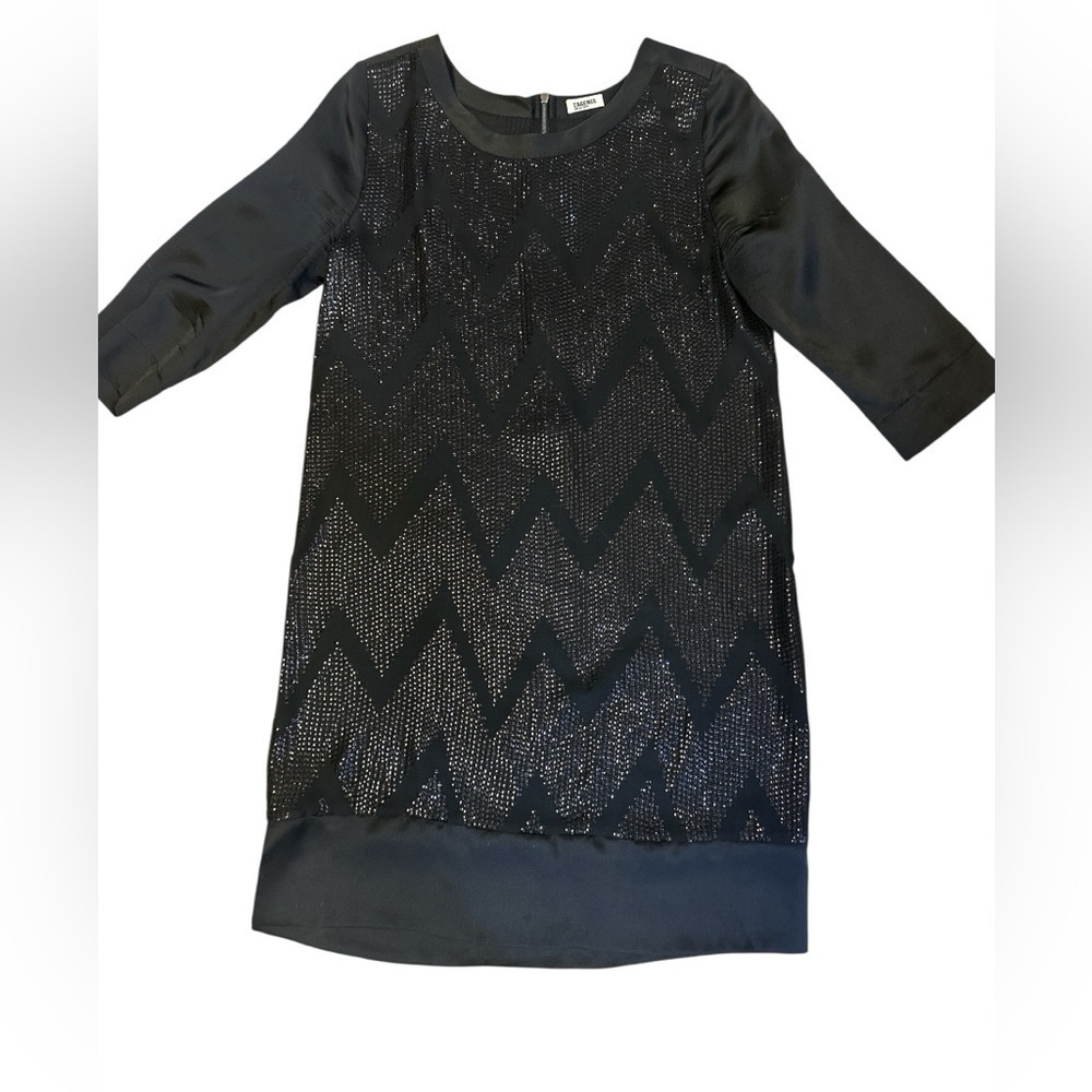 L’Agence Silk Dress Black Zig Zag Pattern Womens Size 4